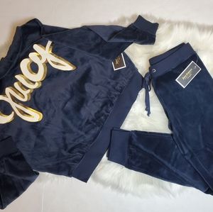 Juicy Couture Velour Graffiti Blue Tracksuit Set